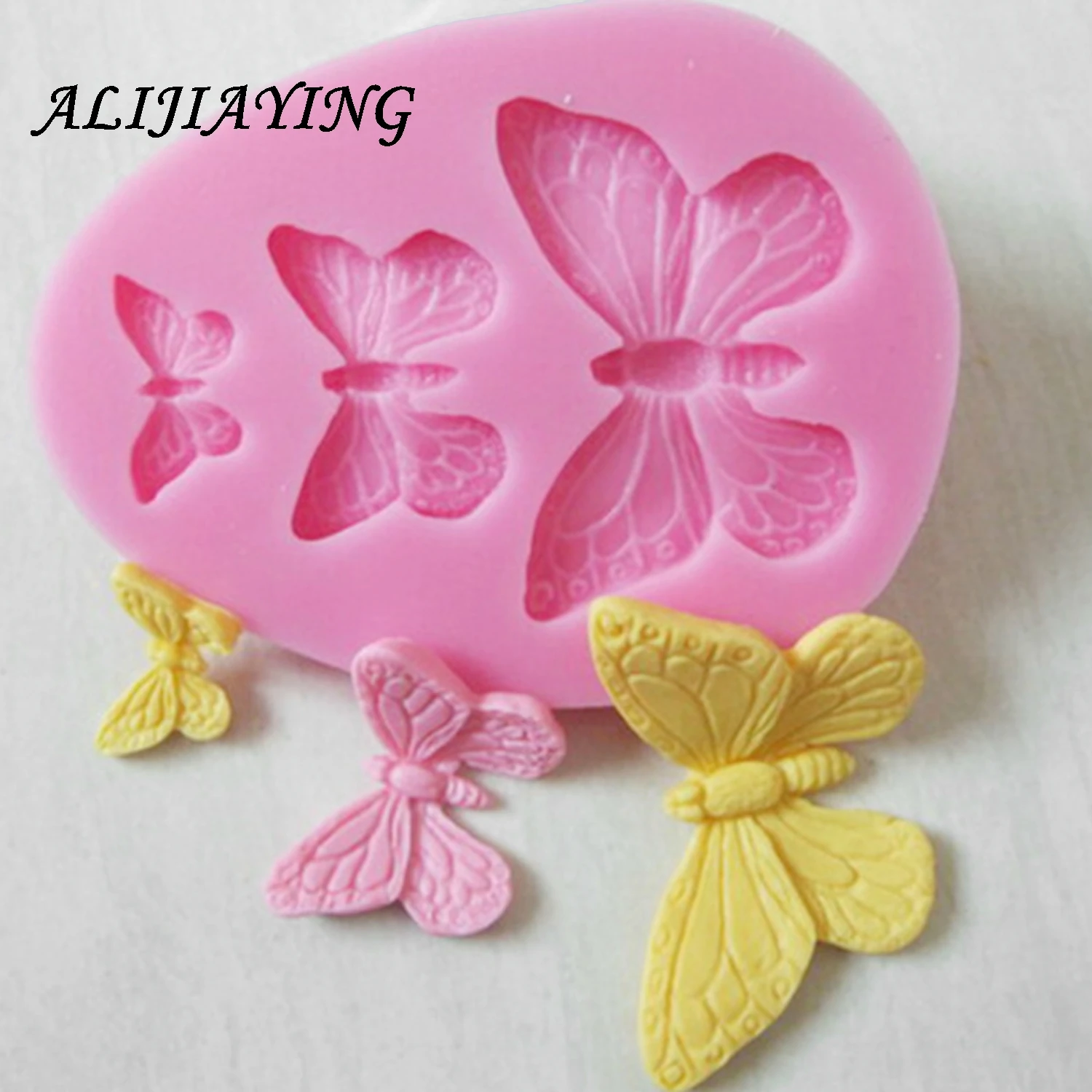 Moldes de silicona con forma de mariposa para decoración, herramientas de decoración de pasteles, chocolate, fondant, boda, 1 piezas, D0101