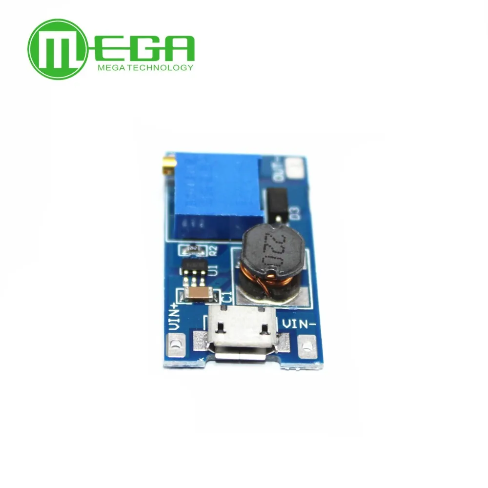 5 Chiếc DC-DC Có Thể Điều Chỉnh Tăng Cường Mô Đun 2A Tăng Cường Tấm 2A Bước Lên Module MICRO USB 2V - 24V Đến 5V 9V 12V 28V MT3608 LM2577