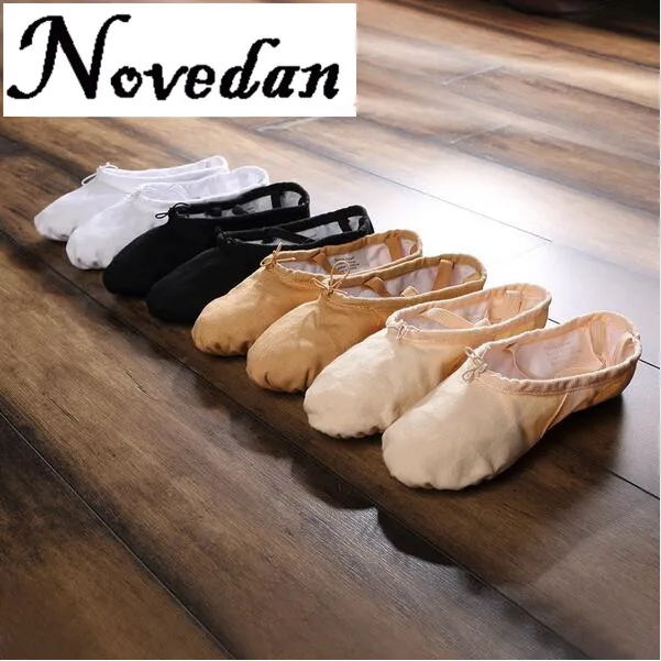 Canvas Flat Slippers White Pink Red Ballet Shoes For Girls Children Woman Yoga Teacher Gym Pointe Dance Shoes