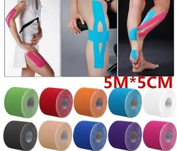 5m Muscle Tape Sports Tape Kinesiology Tape Cotton Elastic Adhesive Muscle Bandage Care Physio Strain Injury Support