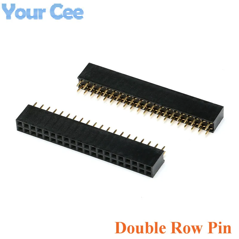 10pcs Double Row Pin 2*2P 3P 4P 5P 6P 8P 10P 12P 20P 40P Straight Pin Female Header Strip Socket Connector 2.54mm Pitch