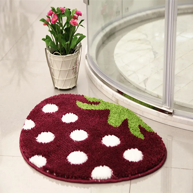 Cartoon 3D Strawberry Mushroom Carpet and Area Rug Home Living Antiskid Kids Play Beding Room Entrance Bathroom Door Floor Mats