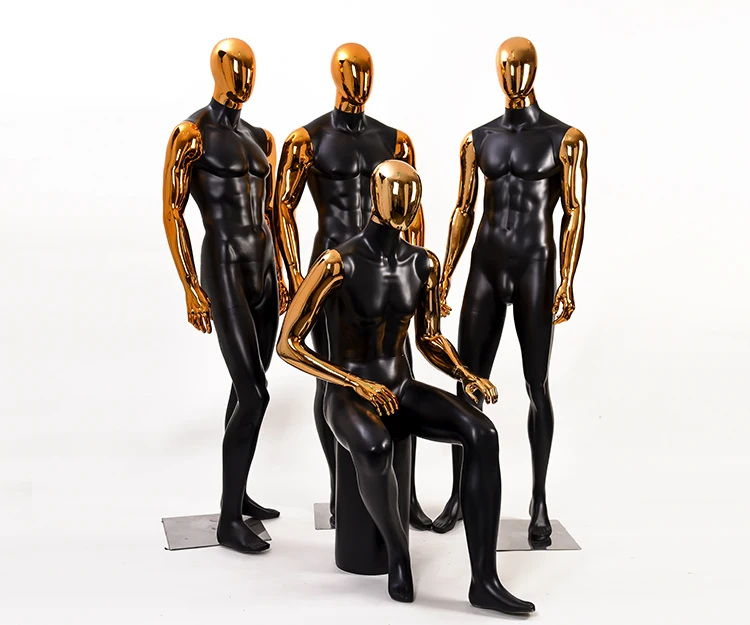 

Fashion Style Electroplate Male Mannequin Fiberglass Men Model Factory Direct Sell Customized