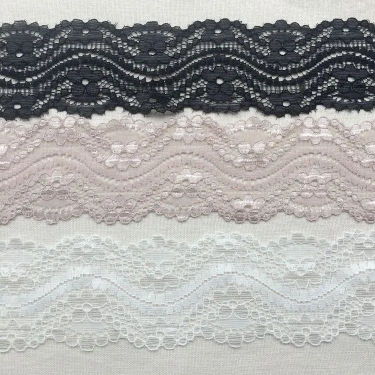 Wide 5.5CM exquisite single wave elastic lace flower lace fabric clothing belt jewelry accessories