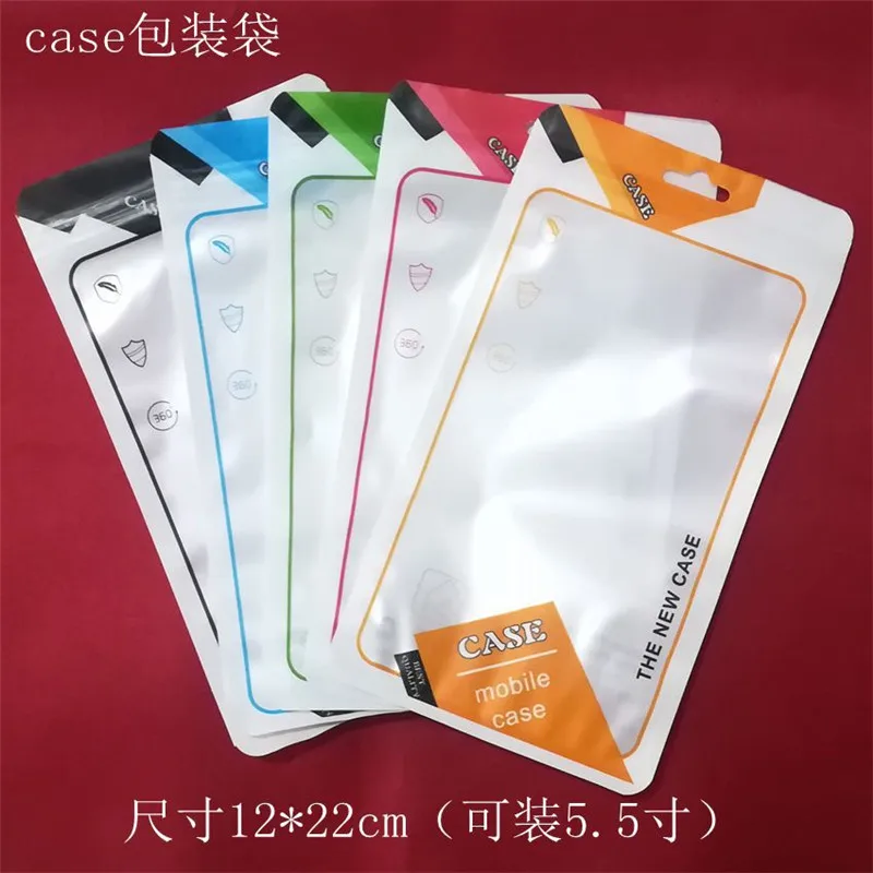 

5000Pcs/ Lot 12*22cm Plastic Cell Phone Case Event Bags With Hang Hole For Mobile Phone Shell Packaging Zipper Bag