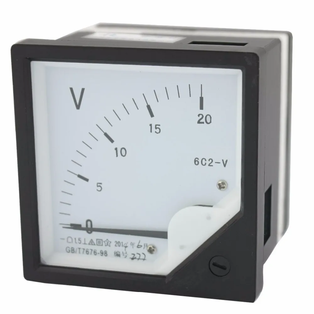 6C2 DC 0-20V Measure Range Class 1.5 Plastic Panel Analog Voltmeter