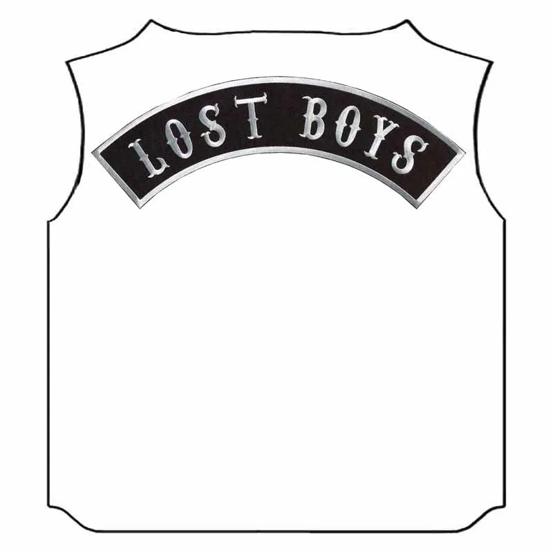 LOST BOYS motorcycle biker patches embroidered iron on patches for full back jackets clothing embroidery rocker MC patches