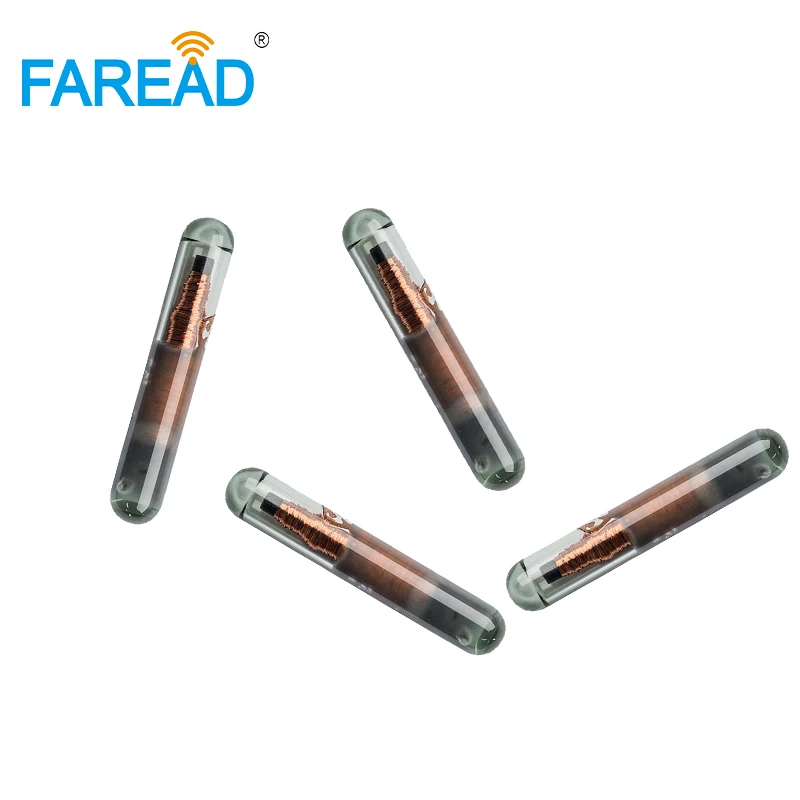 100pcs Rfid Microchip Animal Bioglass Cattle Sheep Tag 1.25*7mm  ISO Transponder Chip Identifier for Dogs Digital Pet ID FDX-B