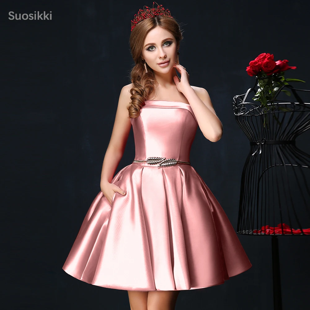 Suosikki Strapless Mini Cocktail Dress 2020 Ball Gown Homecoming Dresses Vestido De Festa Longo Prom Dress