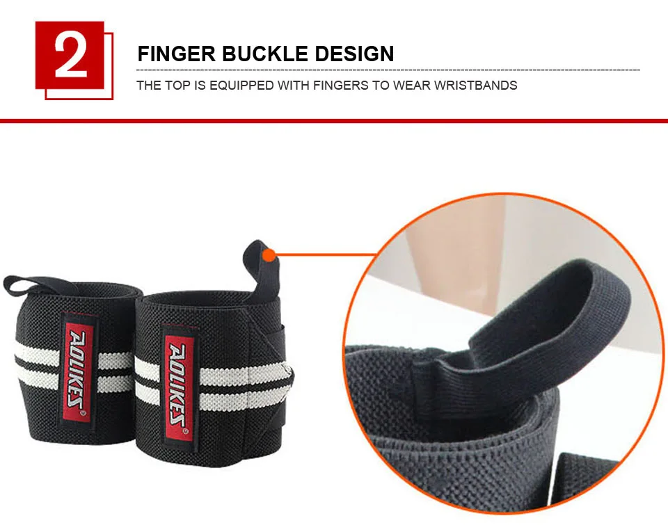 AOLIKES 1 Paar Handgelenkbandagen für Gewichtheben, Fitnessstudio, Handgelenkschlaufen für Gewichtheben, Handgelenkstütze für Powerlifting, Krafttraining – Detail 15