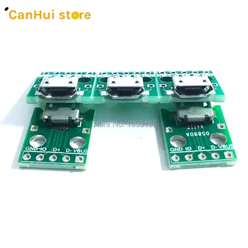 5/10pcs MICRO USB To DIP Adapter 5pin Female Connector B Type PCB Converter Breadboard USB-01 Switch Board SMT Mother Seat