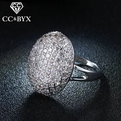 Punk Style Bella Ring Oval Shape Party Rings White Gold Plated Jewelry Full of Small Austrian Crystal Fashion Accessories CC043