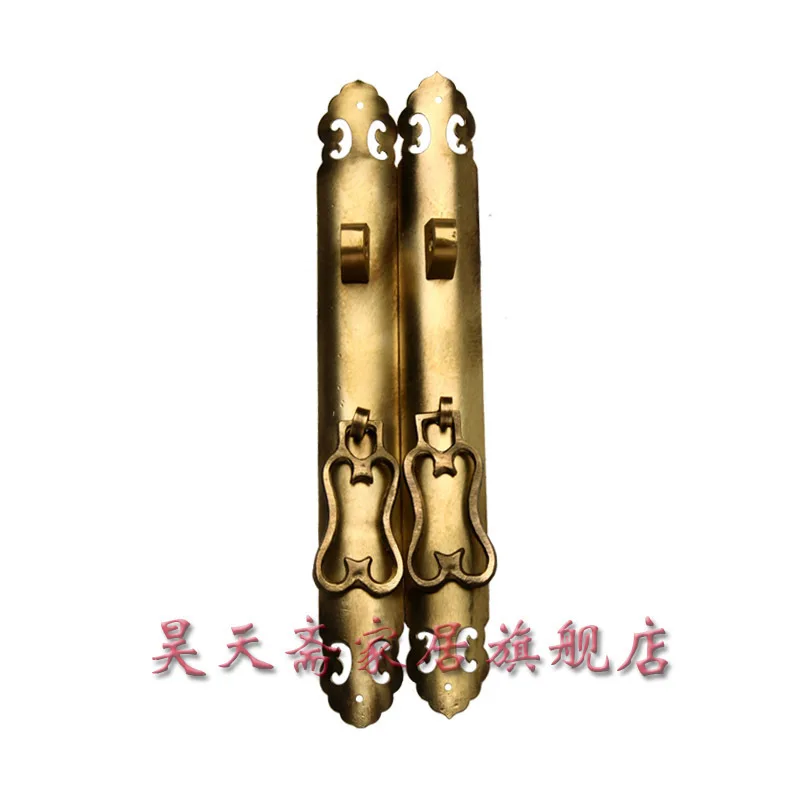 

[Haotian vegetarian] copper straight handle / Ming and Qing antique furniture, brass fittings / HTC-075