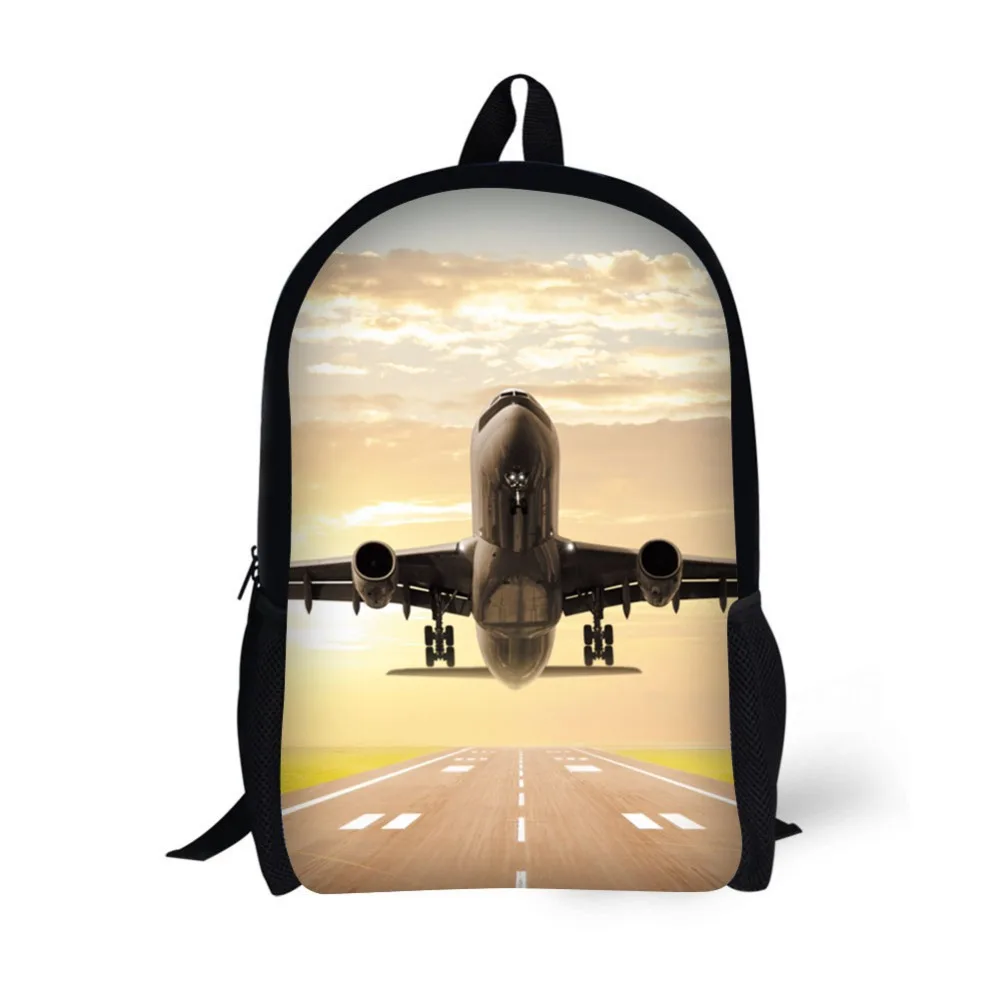 Sac à dos de conception d'avion, sac d'école générique pour enfants de 6-15 ans, sac d'avion pour adolescents, sac à livres d'avion de 17 pouces