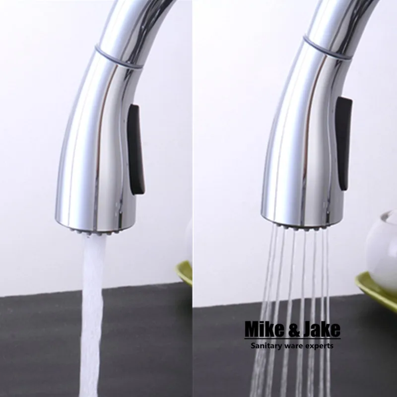 Silver Single Handle Kitchen Faucet Mixer Pull Out Kitchen Tap Single Hole 360 Rotate Copper Chrome Swivel Sink Mixer Tap MJ9633