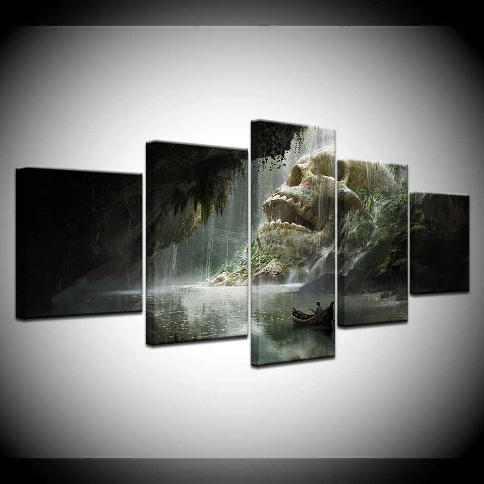 Canvas Painting Art Station Skull Cave 5 Pieces Canvas Wall Art Painting Modular Wallpapers Poster Print living room Home Decor