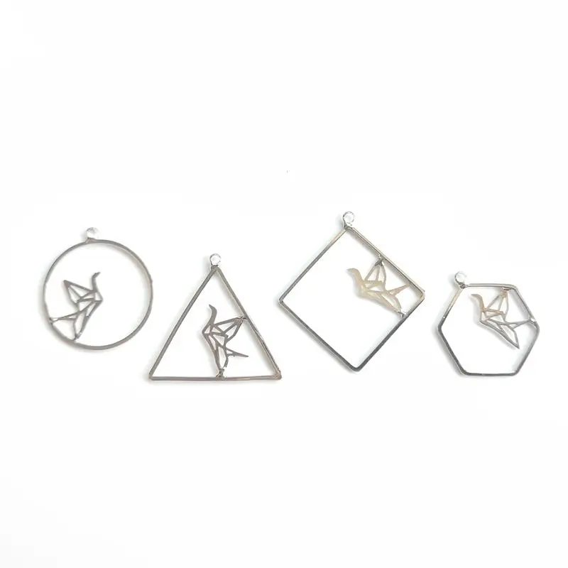 DIY hand made earrings pendant homemade earrings accessories material elegant paper crane geometric figure wireframe 10 pieces