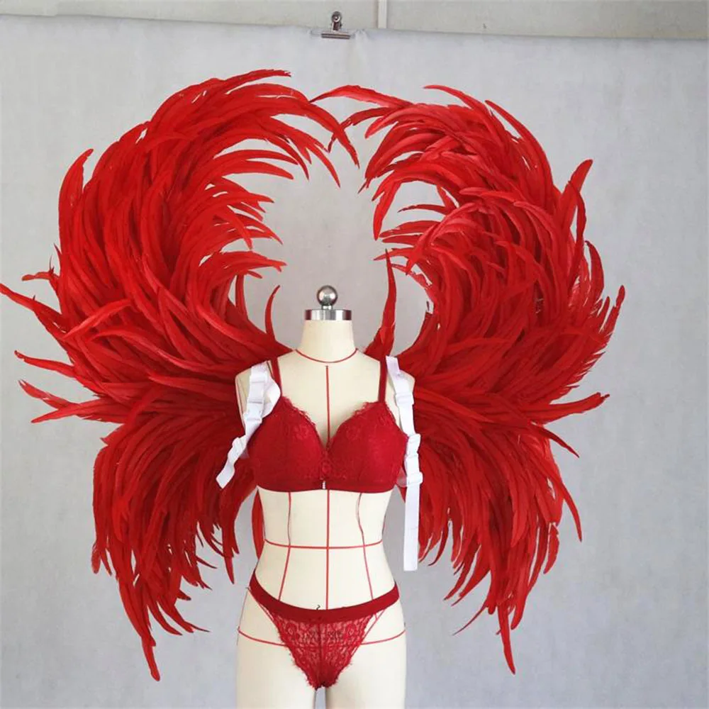 dance stage performance cosplay wings samba suit red feather dance costumes for women