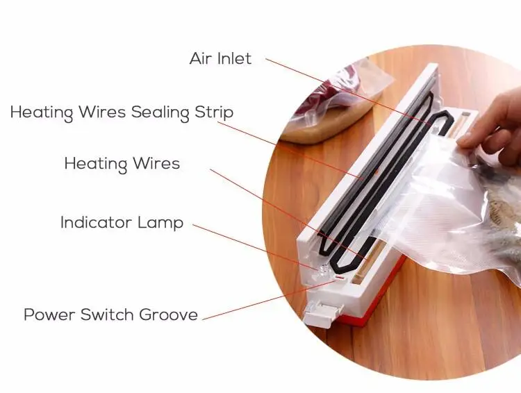 Lebensmittel Vakuum Versiegelung Abdichtung Maschine Vakuum Verpackung Maschine 220V Film Container Lebensmittel Sealer Saver Umfassen 15Pcs Taschen Freies