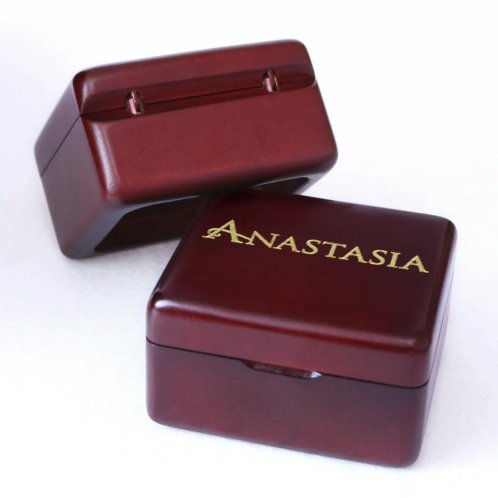 Handmade Wooden Anastasia Music Box Birthday Gift For Birthday special gifts for lovers, childrens Wine red