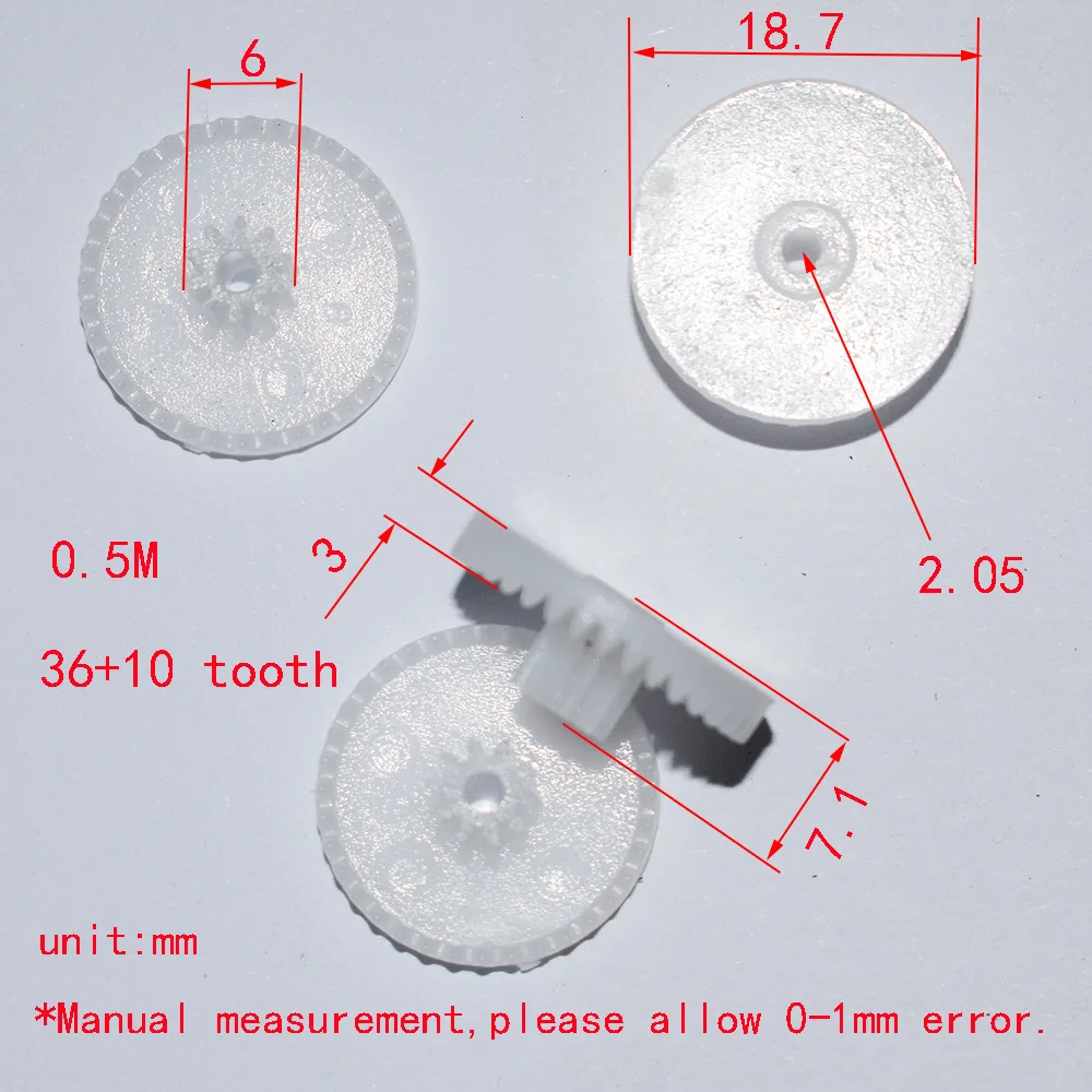 10/100pc 36 + 10T 2mm loch vorderseite krone getriebe 0,5 M eders rc auto flugzeug roboter kinder spielzeug für jungen diy baby zubehör GPC36102BQ