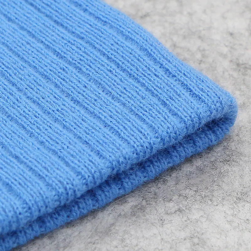 Thick Warm Baby Hat Knit Ribbed Cotton Solid Baby Pompom Hats For Boys Girls Spring Autumn Winter Children\'s Hats Child Beanie