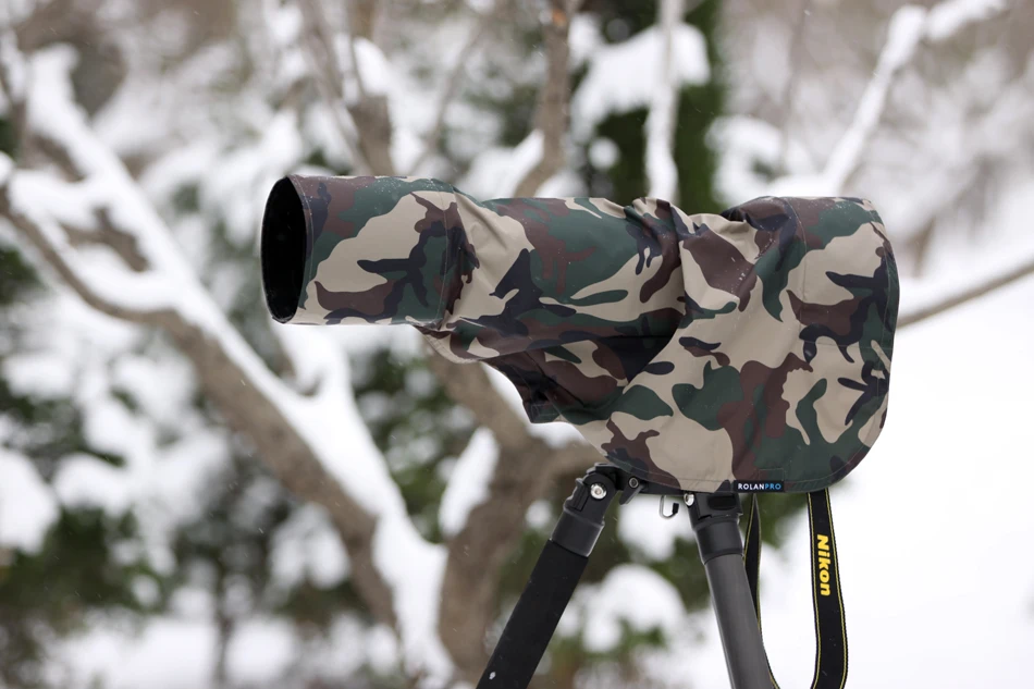 Rain Cover Raincoat for Telephoto lens rain cover/lens raincoat Army Green Camo he found himself produced guns clothing(M)