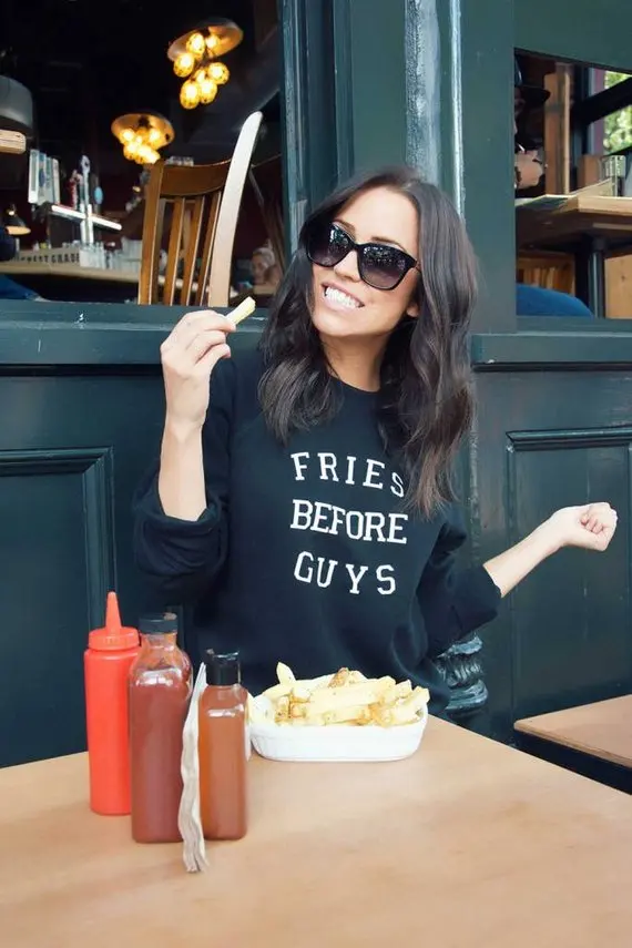 Sugarbaby Fries before guys Sweatshirt funny Unisex tumblr gift  Instagram Snapchat gifts fashion blogger Crewneck sweatshirt