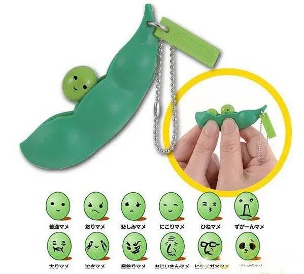 20pcs Fun Beans Squeeze Toys Pendants Anti Stressball Squeeze Funny Gadgets Funny Kids Toys Gift Pet Toys