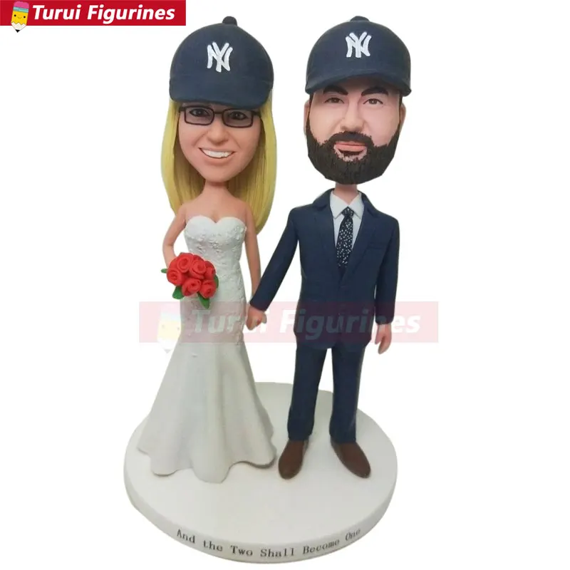 bobblehead baseball Bride Groom Personalized Baseball Wedding Cake Topper Wedding Cake Topper Wedding Ca