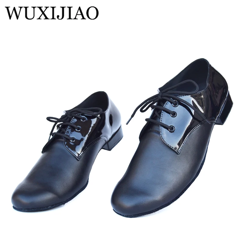 WUXIJIAO Real leather + PU men tango wedding shoes modern shoes ballroom dancing shoes can be customized size