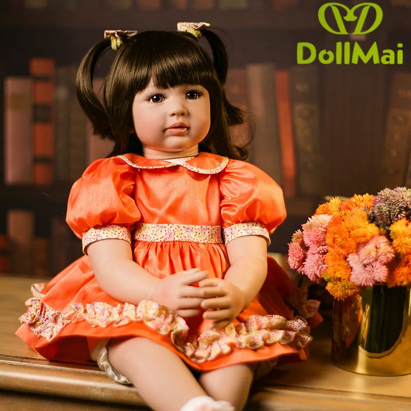 

60cm Silicone Reborn Baby Doll Toys 24 inch Vinyl Princess Toddler Babies Dolls Girls Birthday Gift toy bebes reborn menina