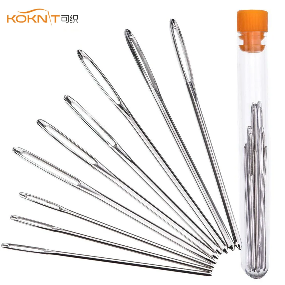 9pcs Large Eye Needles Stainless Steel Wool Sewing Embroidery Tapestry 5.2-7 cm Cross Darning Stitchery Needles DIY Crafts Tools