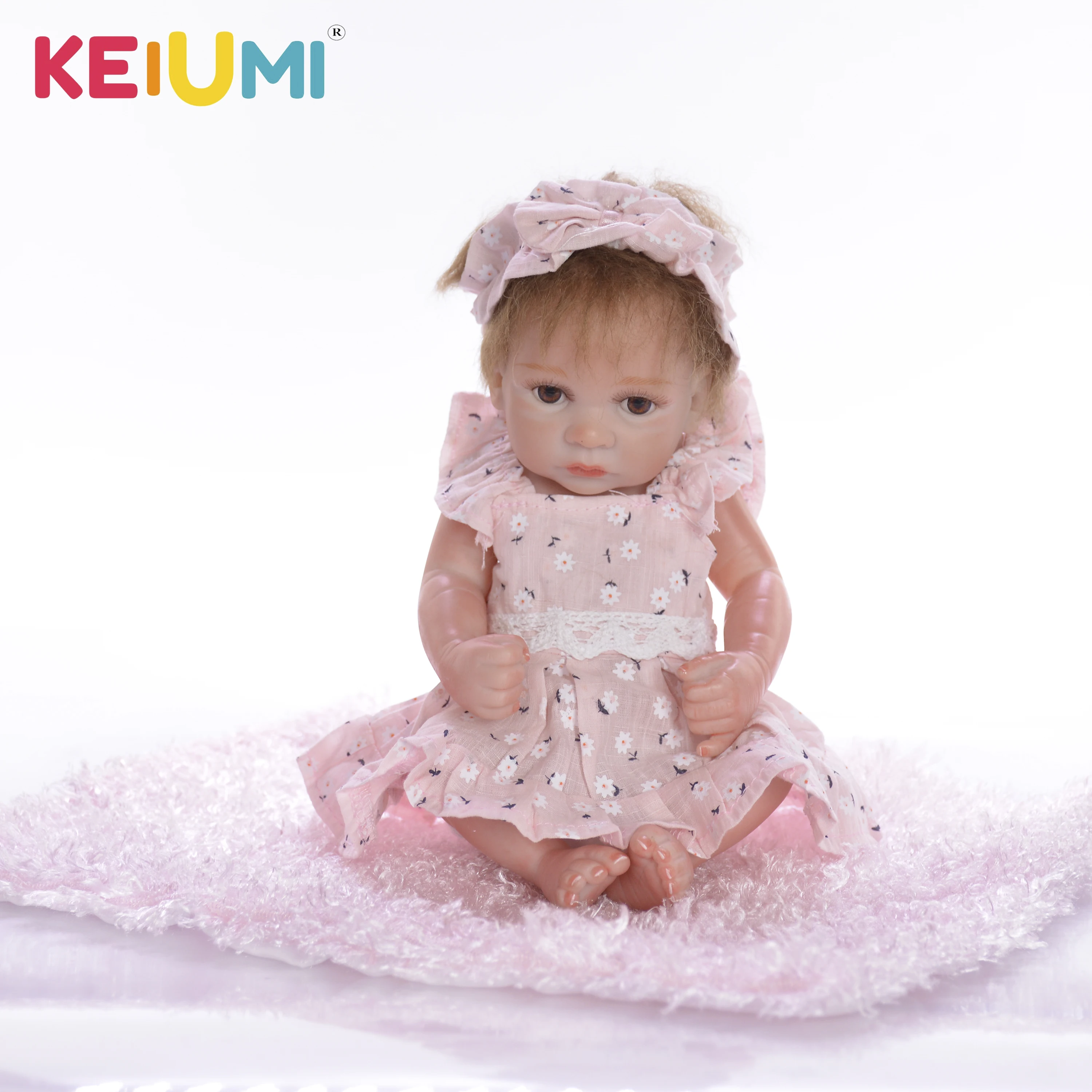 KEIUMI 11 Inch Mini Doll Reborn Babies Full Silicone Vinyl Body Newborn Dolls Realistic Baby Toys Children Birthday Gifts