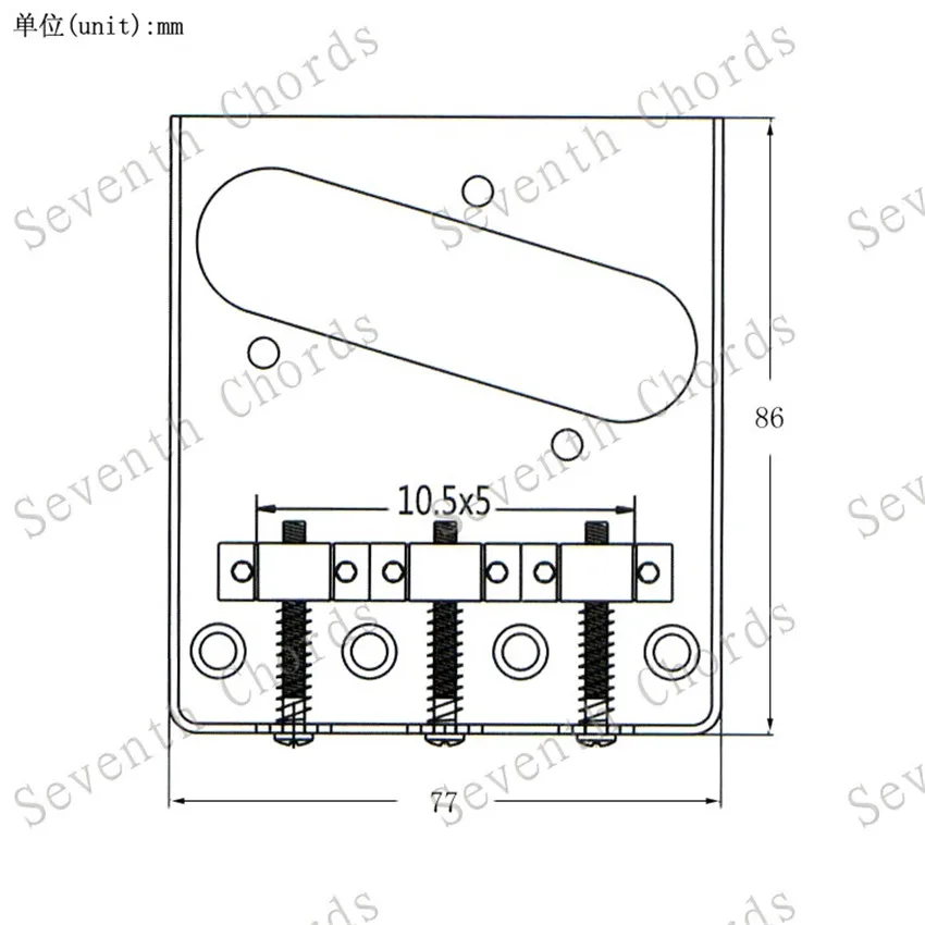 Gold 6 Flach-Sattel E-Gitarren-Tonabnehmer Musikinstrument Zubehörteile 3 Schraubenlöcher – Detail 6