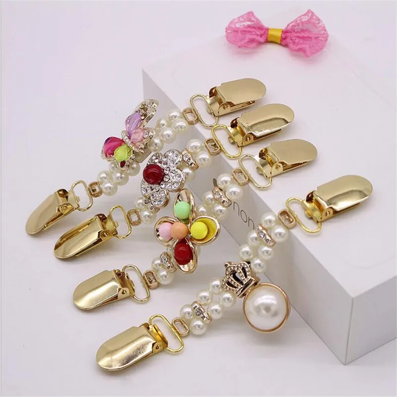 1pcs Pearl Butterfly Crown Buttons Claw Sweater Clips Shawl Blouse Metal Buttons Buckles Flexible Cardigan Collar bag Decoration