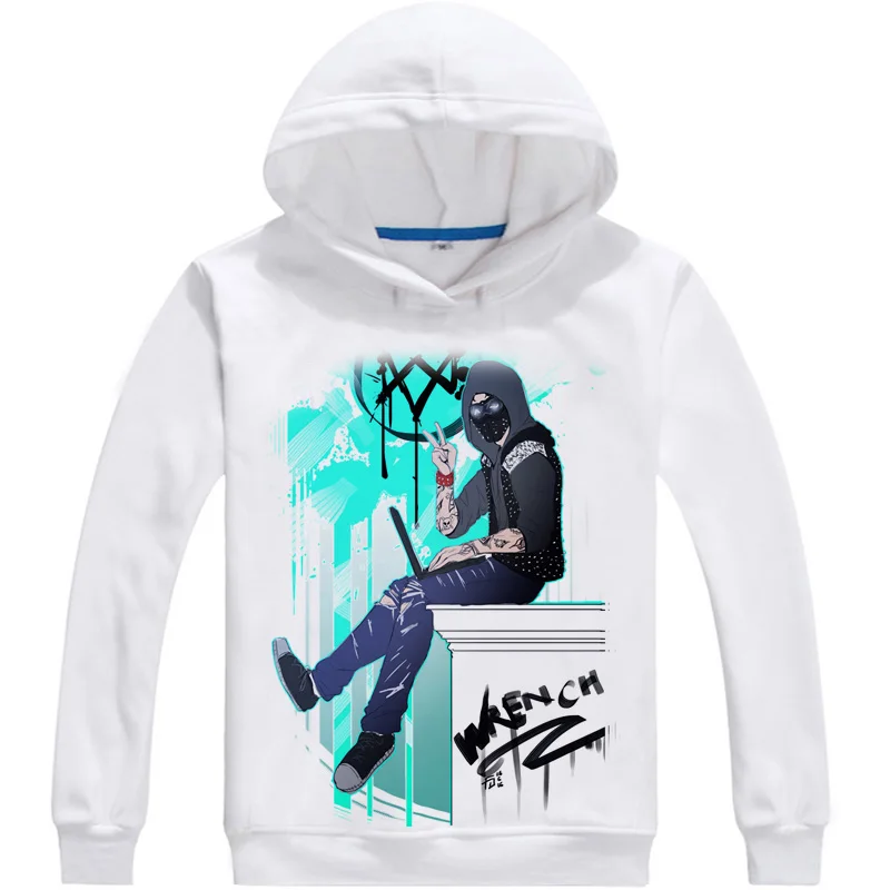 Coolprint Anime Hoodies Watch Dogs 3D Hoodies Multi-style Long Sleeve Hooded Action Adventure Aiden Pearce Cosplay Sweatshirts