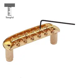 Tooyful Guitar Bridge W/ Thimbles & Allen Wrench for Jazzmaster Jaguar Mustang Gold