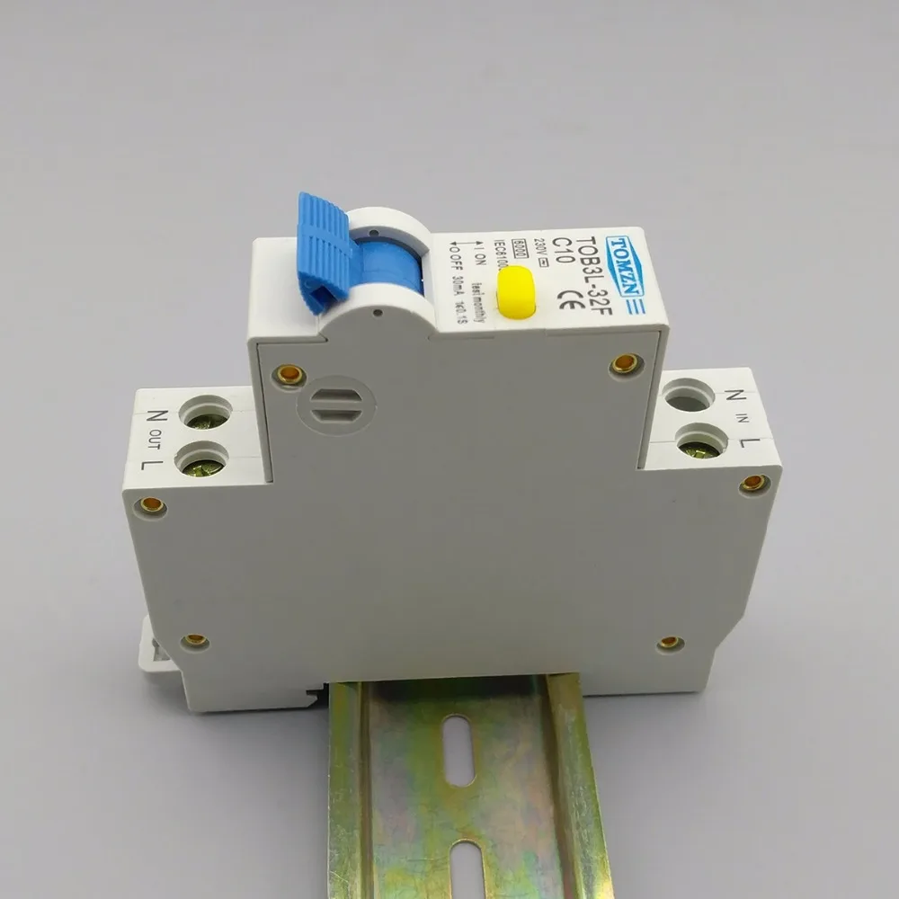 18MM RCBO 10A 1P+N 6KA Residual current differential automatic Circuit breaker with over current and Leakage protection