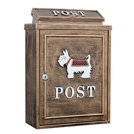 

Handcraft Loyal Retro Mailbox Rainproof Golden Color Large Box Rural Creative Letter Mail Postbox Villa Outdoor Decor Rose Carry