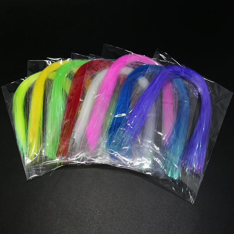 Total 1000strands 4packs set Ice Wing Fiber flat flash Tinsel crystal flashabou saltwater streamer flies fly tying materials