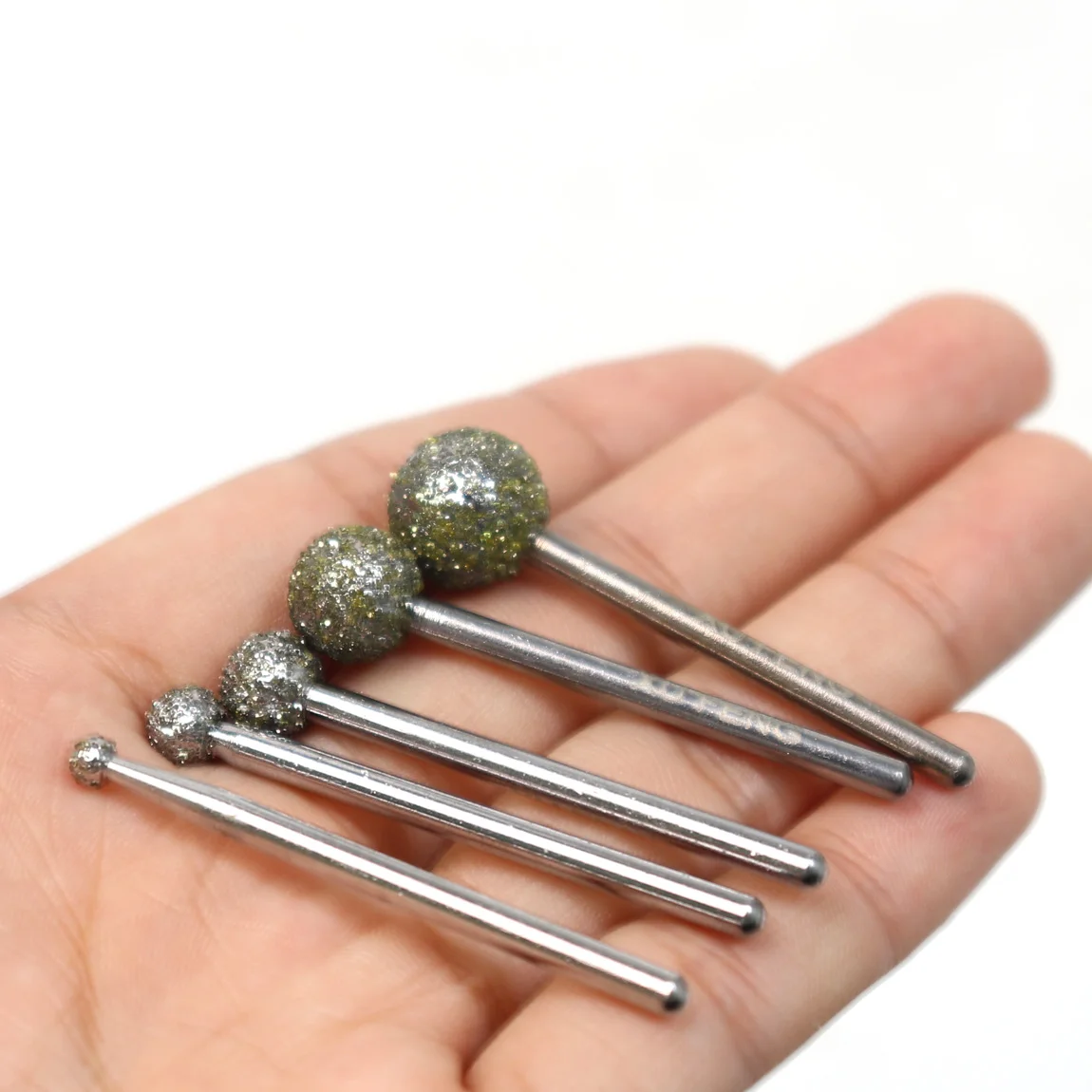 5 ชิ้น/เซ็ต Ball รอบเพชร Burr Bits แกะสลักเครื่องมือหมุน Shank 3mm หัว 4