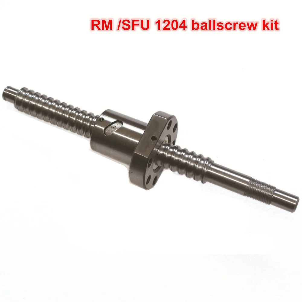 EU free VAT SFU / RM 1204 Ballscrew - L300/350/400/500/600/650mm+ 1204 Ballnut + BK/BF10 End support+ Ball Nut Housing for CNC