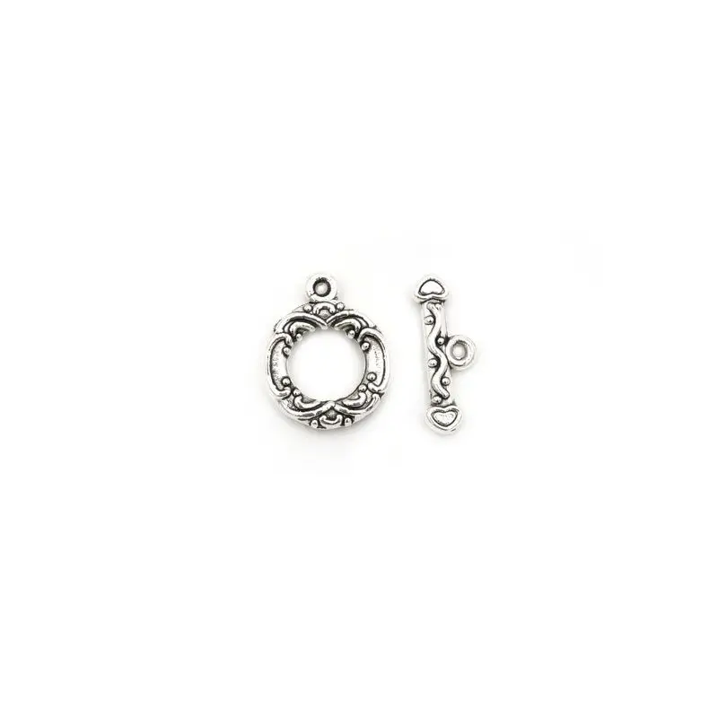 10 Sets Gold-Platte Silber Farbe Herz Blume Verschluss Armband Toggle Verschluss Für Schmuck Machen Diy Zubehör Großhandel Groß – Detail 22