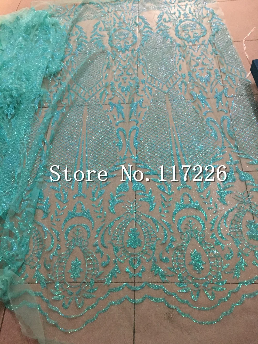 

New design glued glitter african lace fabric JRB-52903 glued glitter sequins French tulle lace fabric