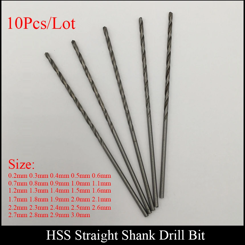 2.1mm 2.2mm 2.3mm 2.4mm 2.5mm 53mm Length Metal Wood Power Tool High Speed Steel HSS Micro Mini Twist Straight Shank Drill Bit