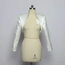 Bridal Satin Jacket with Long Sleeves #6