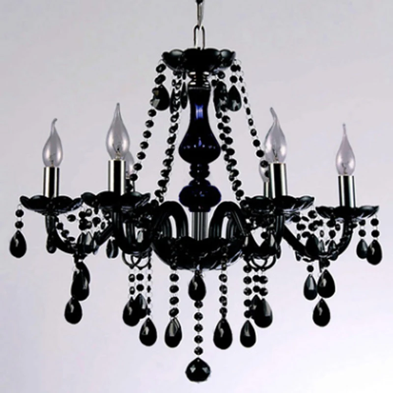 Classic Black Chandelier Light Modern Crystal Chandelier For Living Room E14 Candle Holder Home Decorative Lighting Fixtures