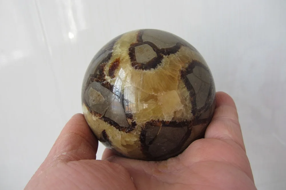 

86mm Natural septarian sphere septarium Natural Dragon Stone Septarium Fossil Crystal Sphere Madagascar