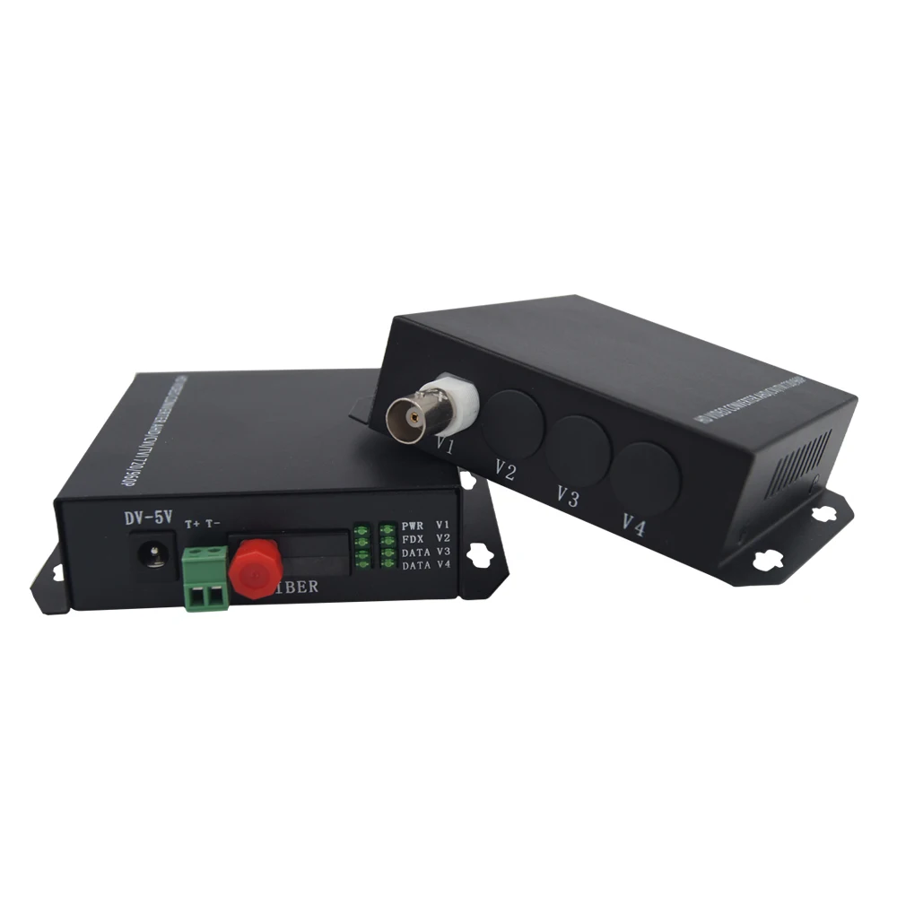 1Port Video Fiber Optic Extenders 1 Set, RS485 PTZ 960P HD Video over Fiber Optic for  CVI TVI AHD CVBS Analog Cameras